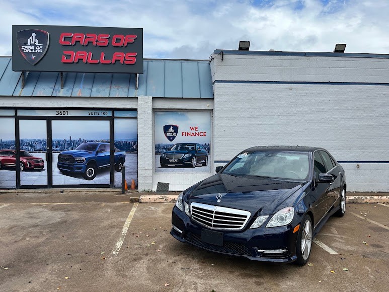 Professionally enhanced photo of Cars of Dallas dealership storefront